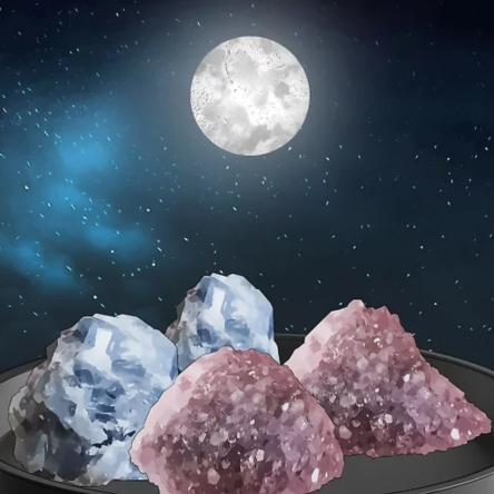 The Moon and crystals