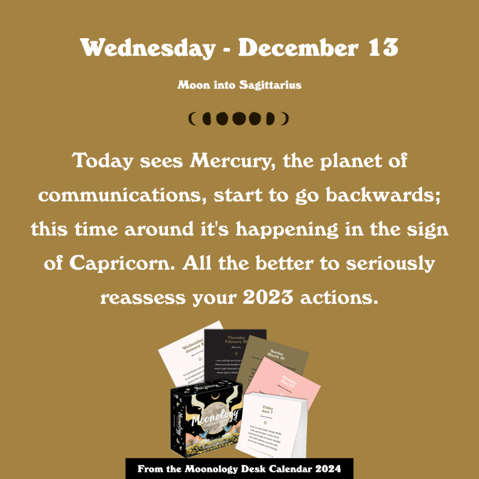 Today sees Mercury, the planet of communications