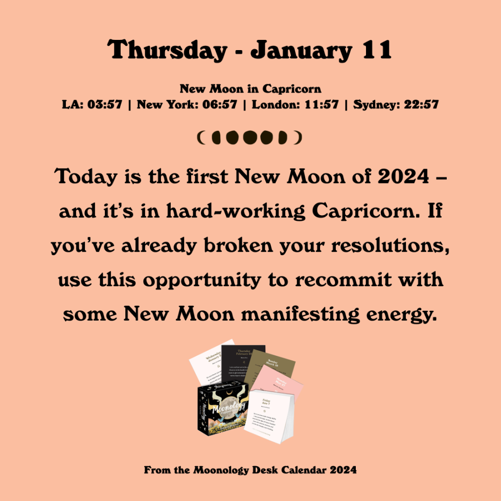 Today is the first new moon of 2024