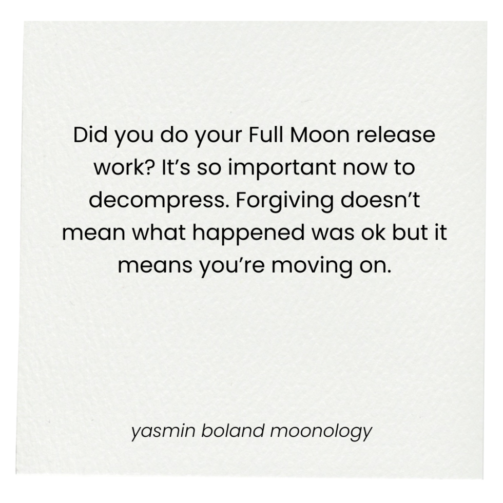 Did you do your full Moon release work?