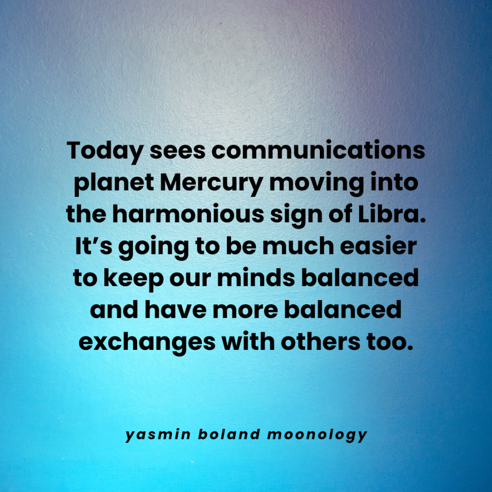 Today sees communications planet Mercury moving